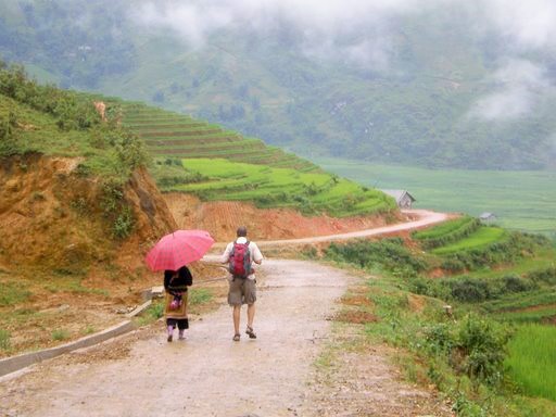 Trekking to the village